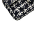 Load image into Gallery viewer, Chanel Black / White / Navy Blue Quilted Tweed Resin Heart Mini Flap Crossbody Bag
