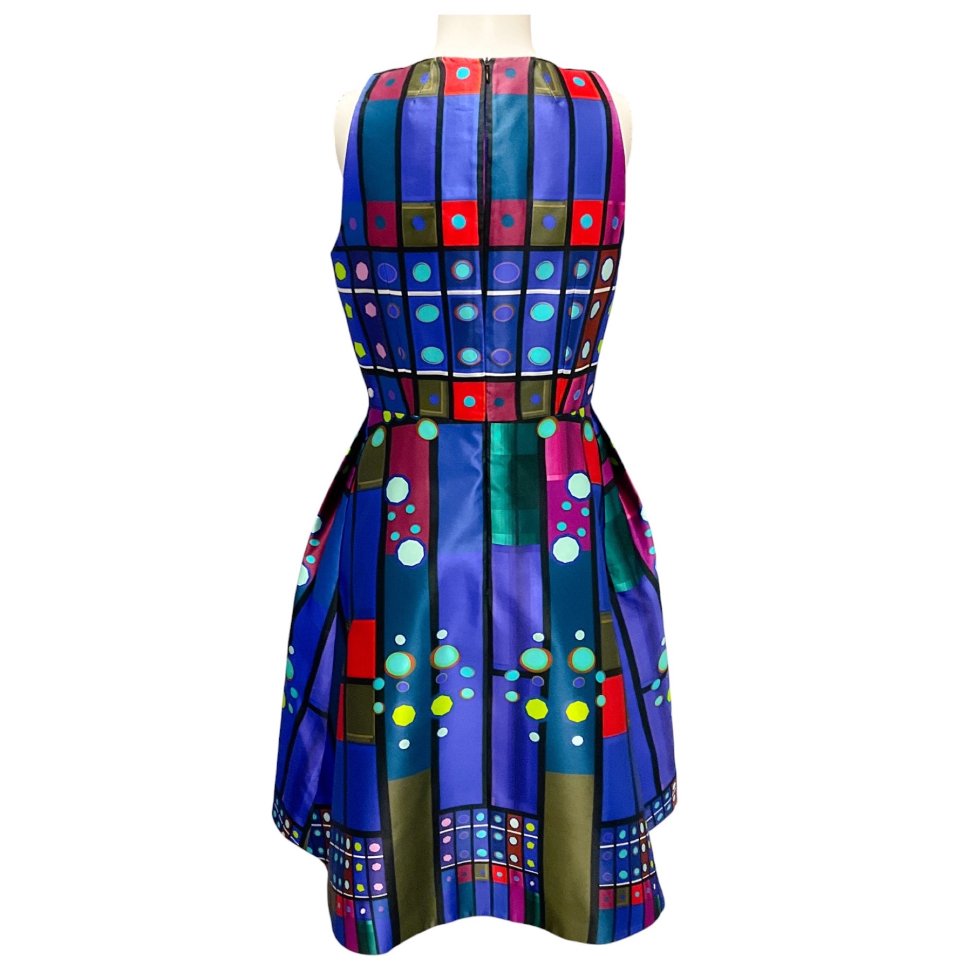 Peter Pilotto Blue Multi Silk Mikado Circle Dress
