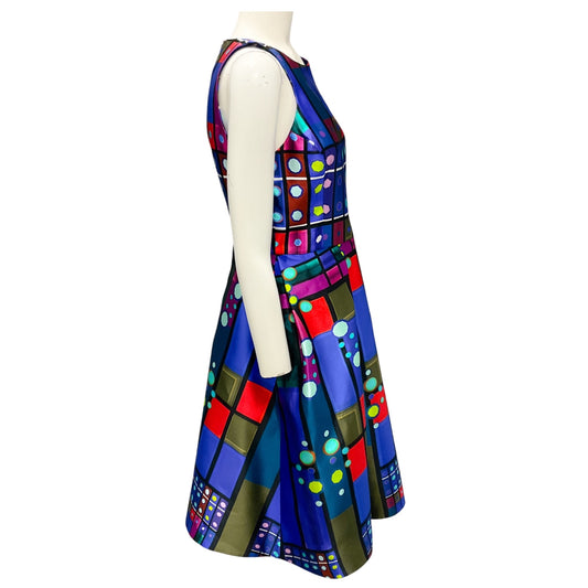 Peter Pilotto Blue Multi Silk Mikado Circle Dress