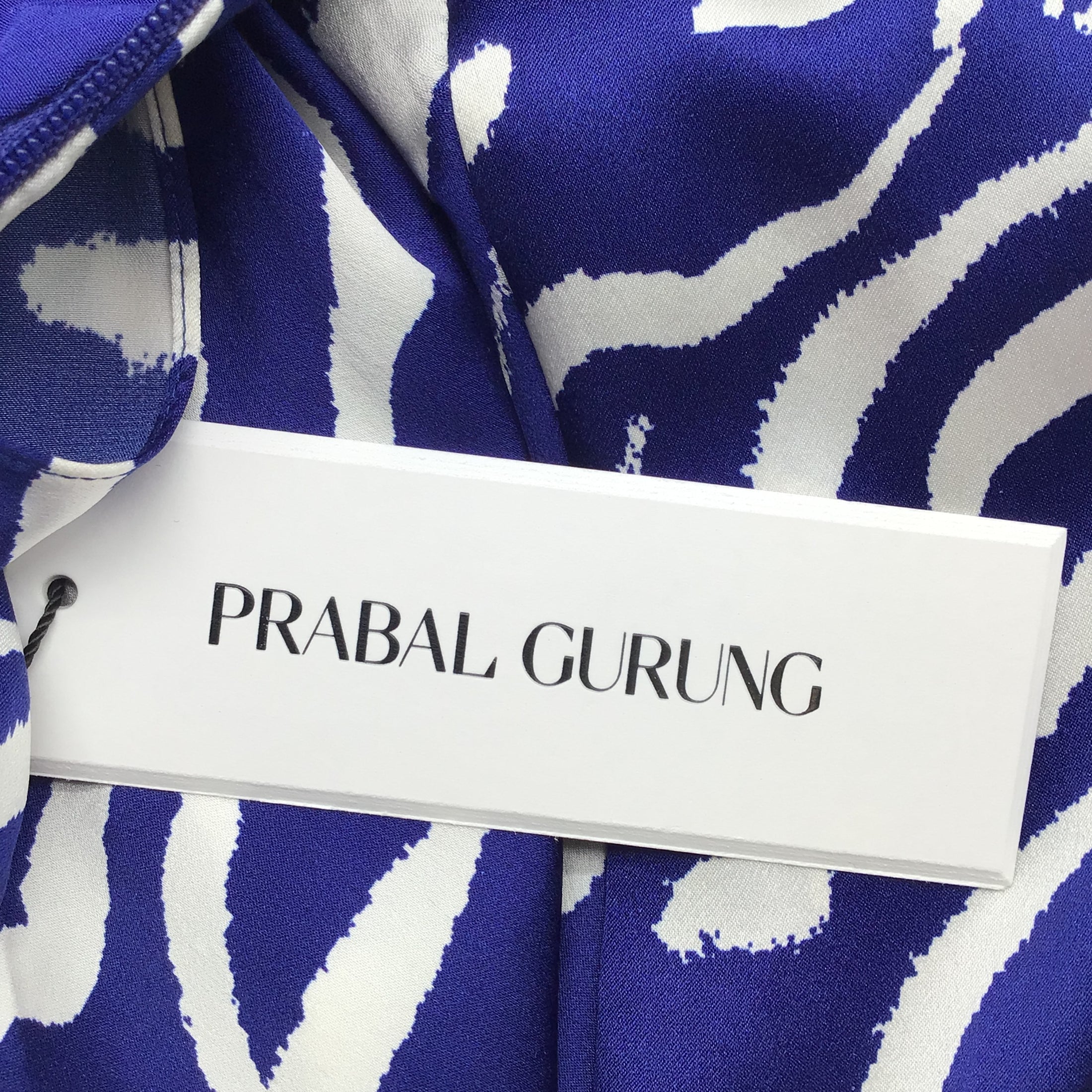 Prabal Gurung Blue / White Printed Silk Maxi Dress
