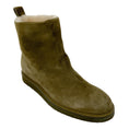 Load image into Gallery viewer, Tamara Mellon Olive Green Shearling Lined Suede Ankle Boots
