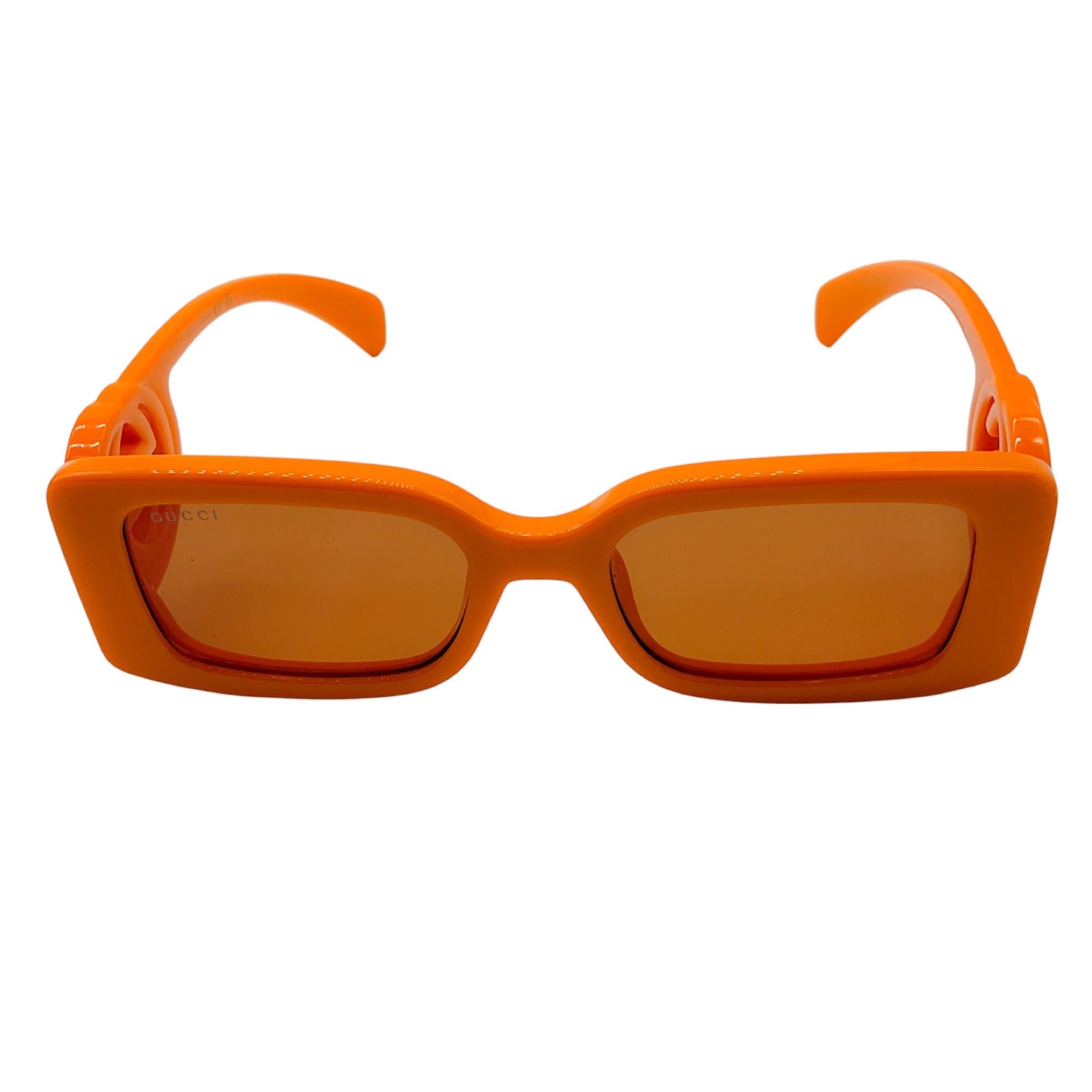 Gucci Orange / Brown Chaise Longue 54MM Rectangular Frame Sunglasses