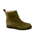 Load image into Gallery viewer, Tamara Mellon Olive Green Shearling Lined Suede Ankle Boots
