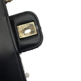 Load image into Gallery viewer, Chanel Black / White / Navy Blue Quilted Tweed Resin Heart Mini Flap Crossbody Bag
