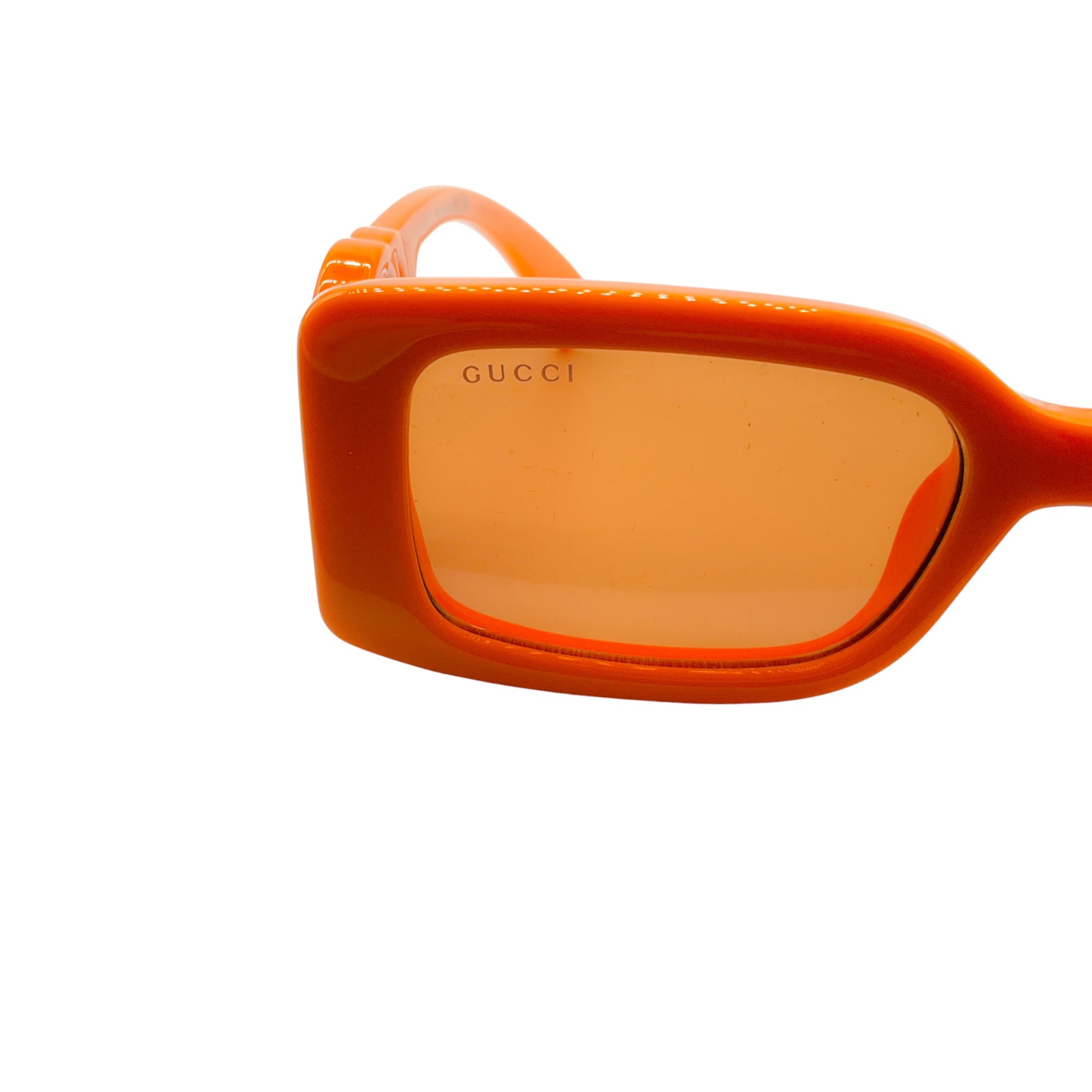 Gucci Orange / Brown Chaise Longue 54MM Rectangular Frame Sunglasses