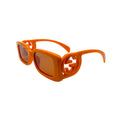 Load image into Gallery viewer, Gucci Orange / Brown Chaise Longue 54MM Rectangular Frame Sunglasses
