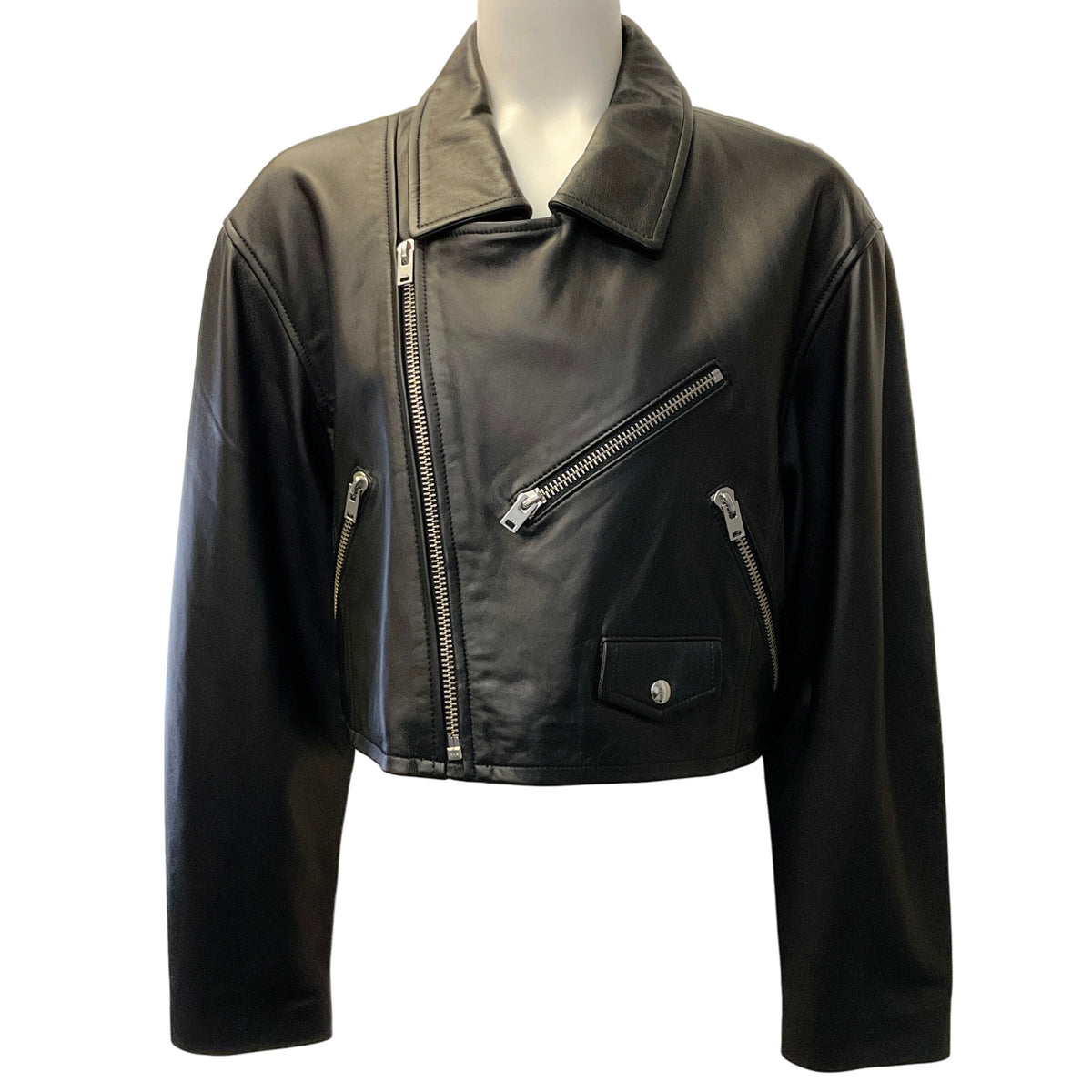 Iro Black Leather Castilli Moto Jacket
