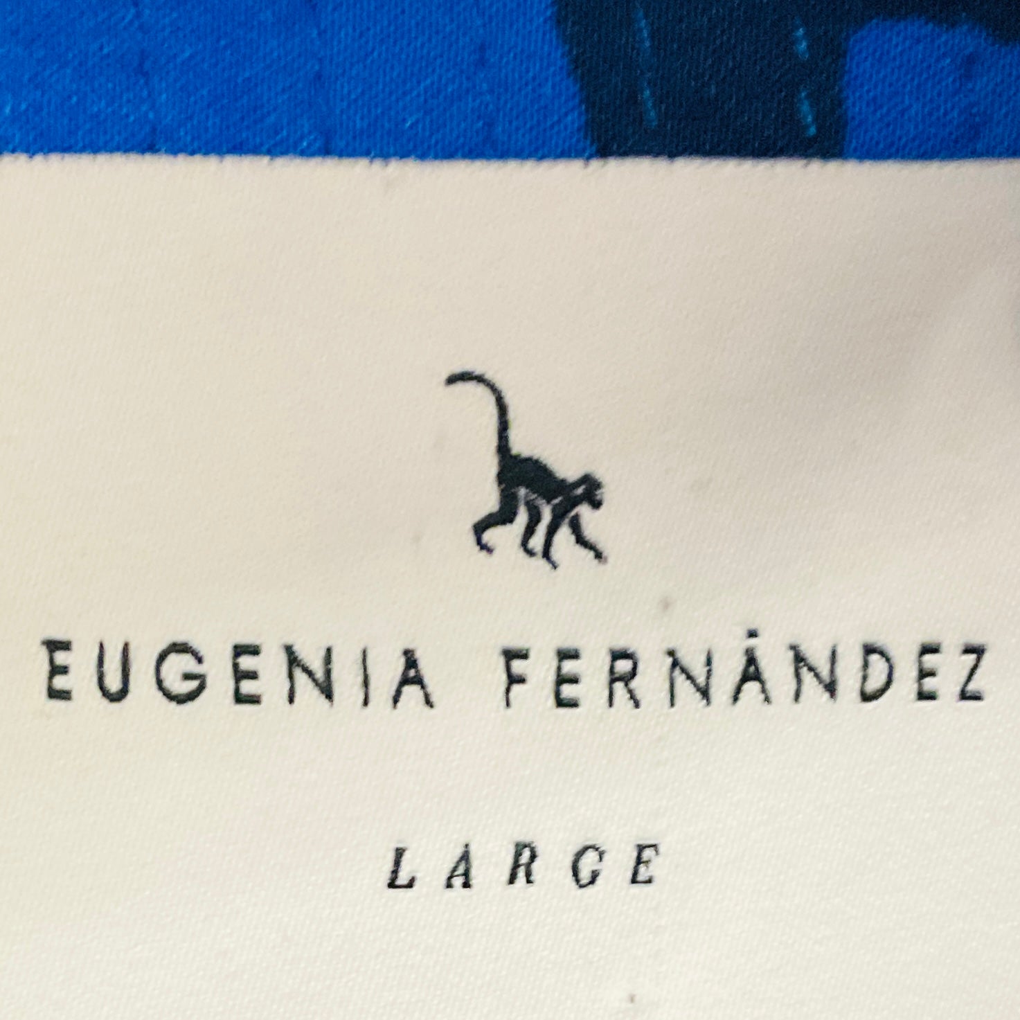 Eugenia Fernandez Blue / Cream Printed Jersey Maxi Dress