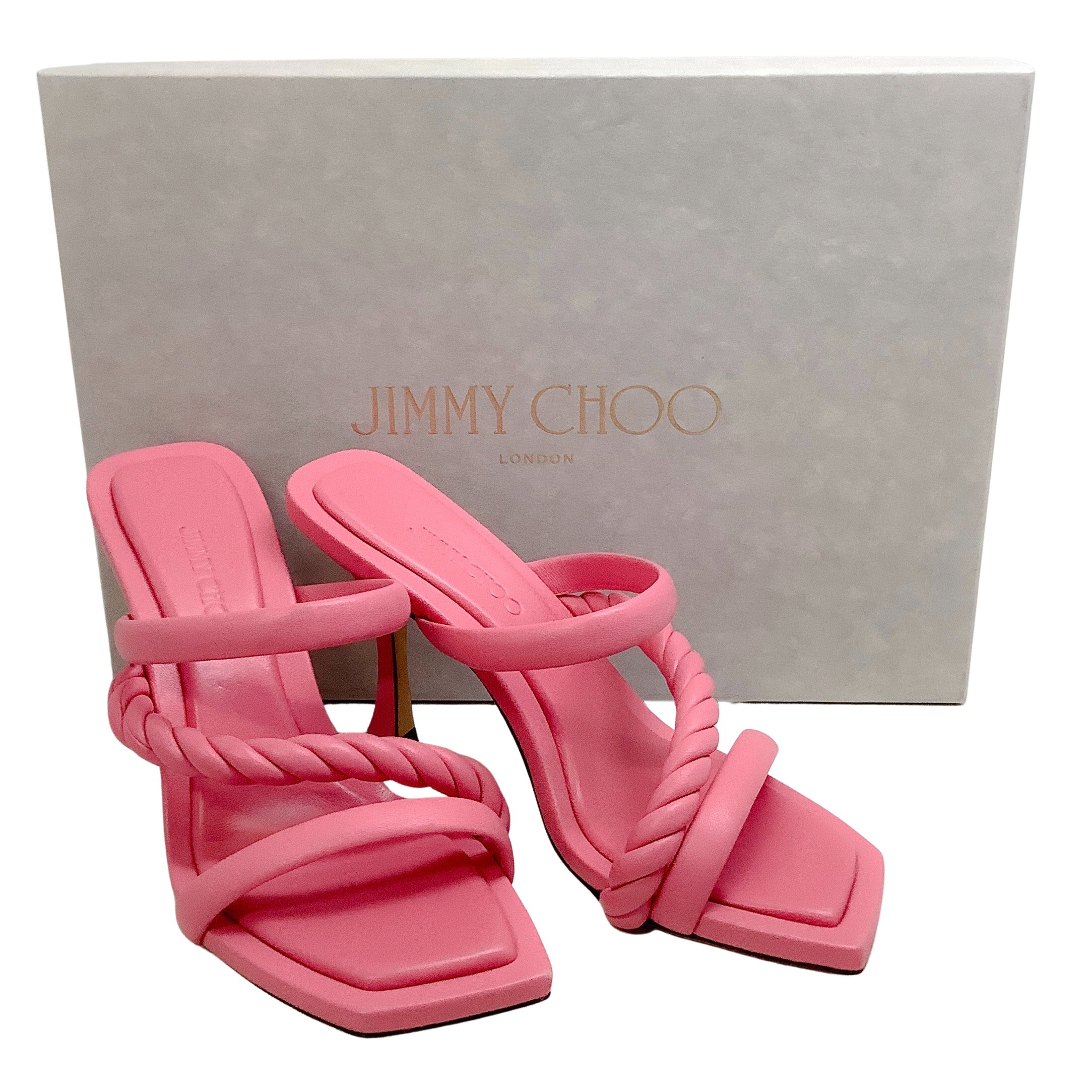 Jimmy Choo Candy Pink Leather Diosa 90 Zsa Sandals
