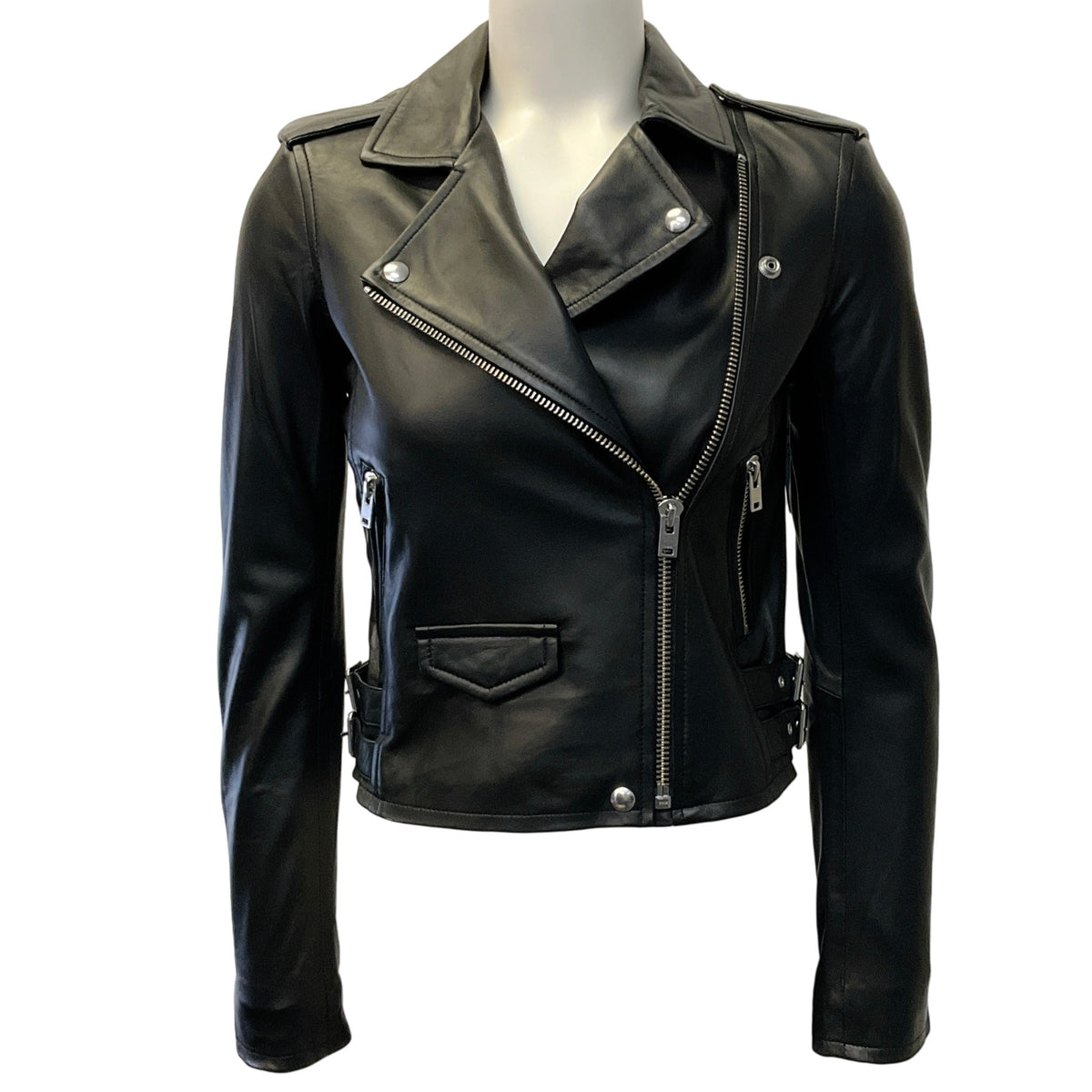 Iro Black Leather Ashville Moto Jacket
