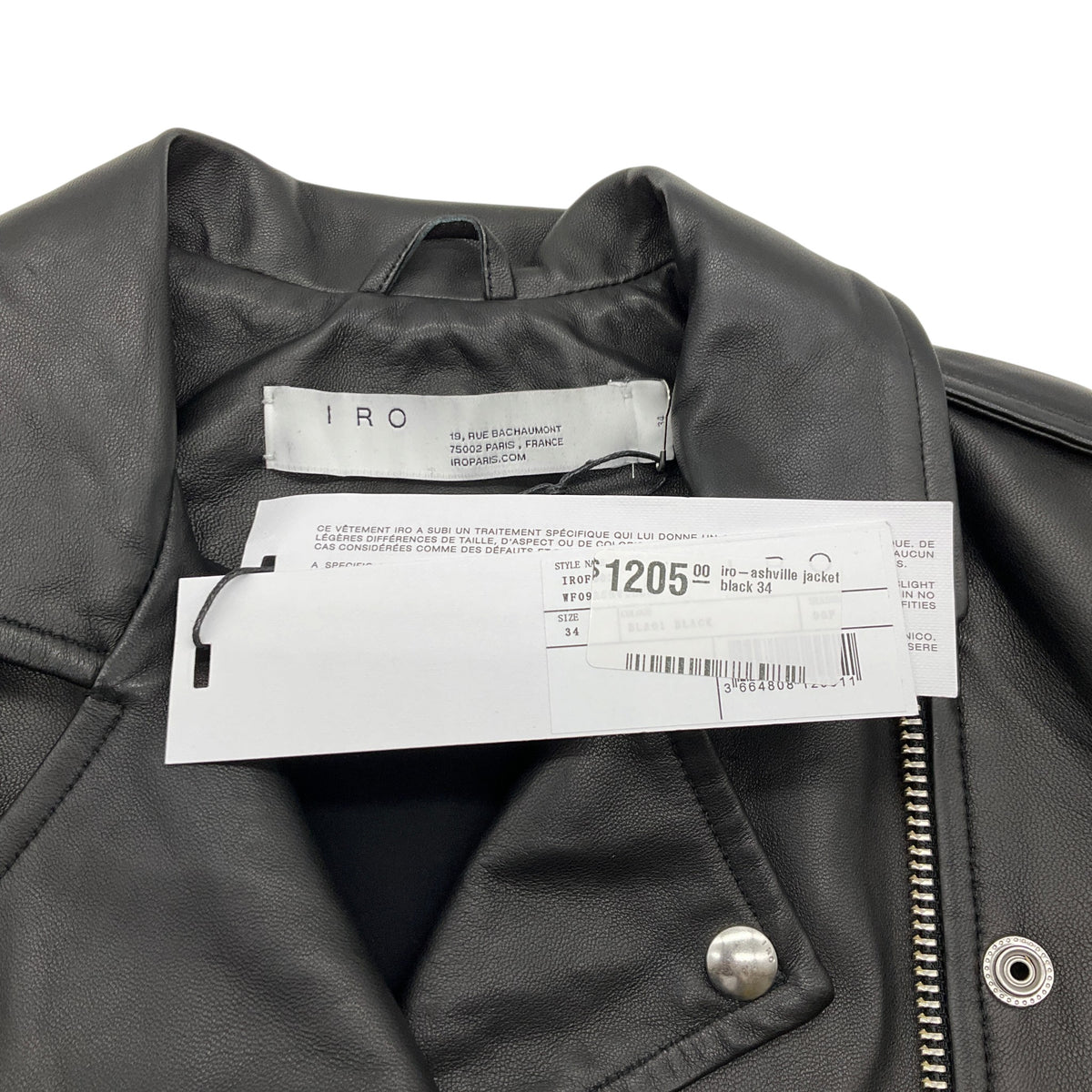 Iro Black Leather Ashville Moto Jacket