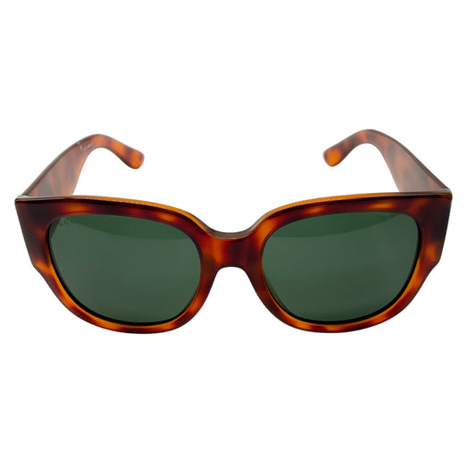 Gucci Havana / Gold GG Logo Square Frame Acetate Sunglasses