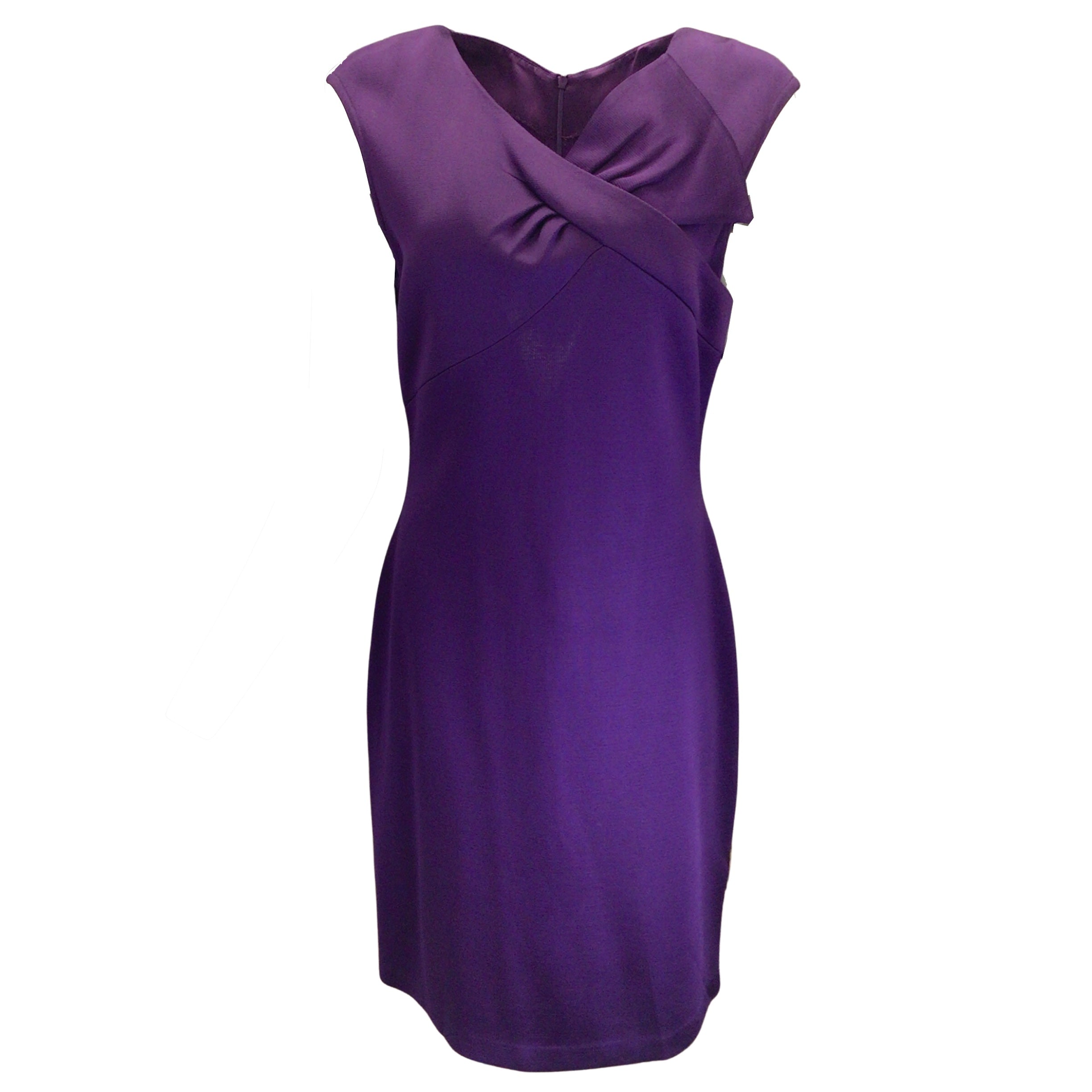 St. John Purple Silk Lined Viscose Knit Midi Dress – Roundabout Resale ...