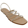 Load image into Gallery viewer, Aquazzura New Nude Crystal Mistica Flat Sandals

