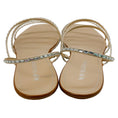 Load image into Gallery viewer, Aquazzura New Nude Crystal Mistica Flat Sandals
