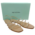 Load image into Gallery viewer, Aquazzura New Nude Crystal Mistica Flat Sandals
