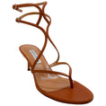 Load image into Gallery viewer, Aquazzura Tobacco Leather Baia 65 Sandals

