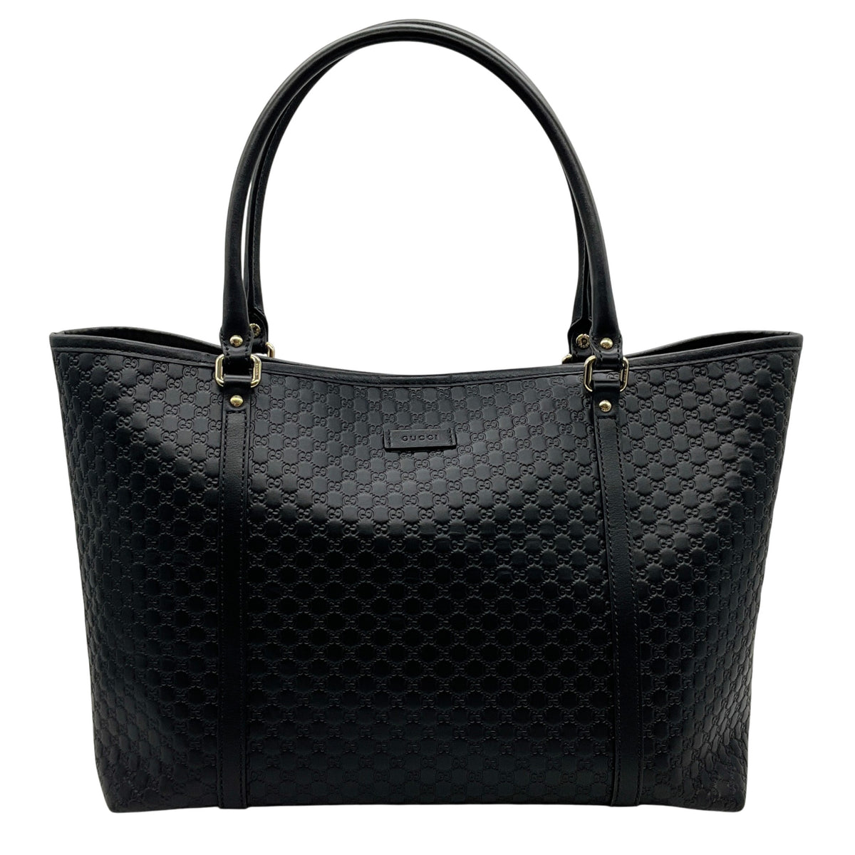 Gucci Black Microgussima Leather Large Joy Tote

