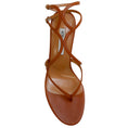 Load image into Gallery viewer, Aquazzura Tobacco Leather Baia 65 Sandals
