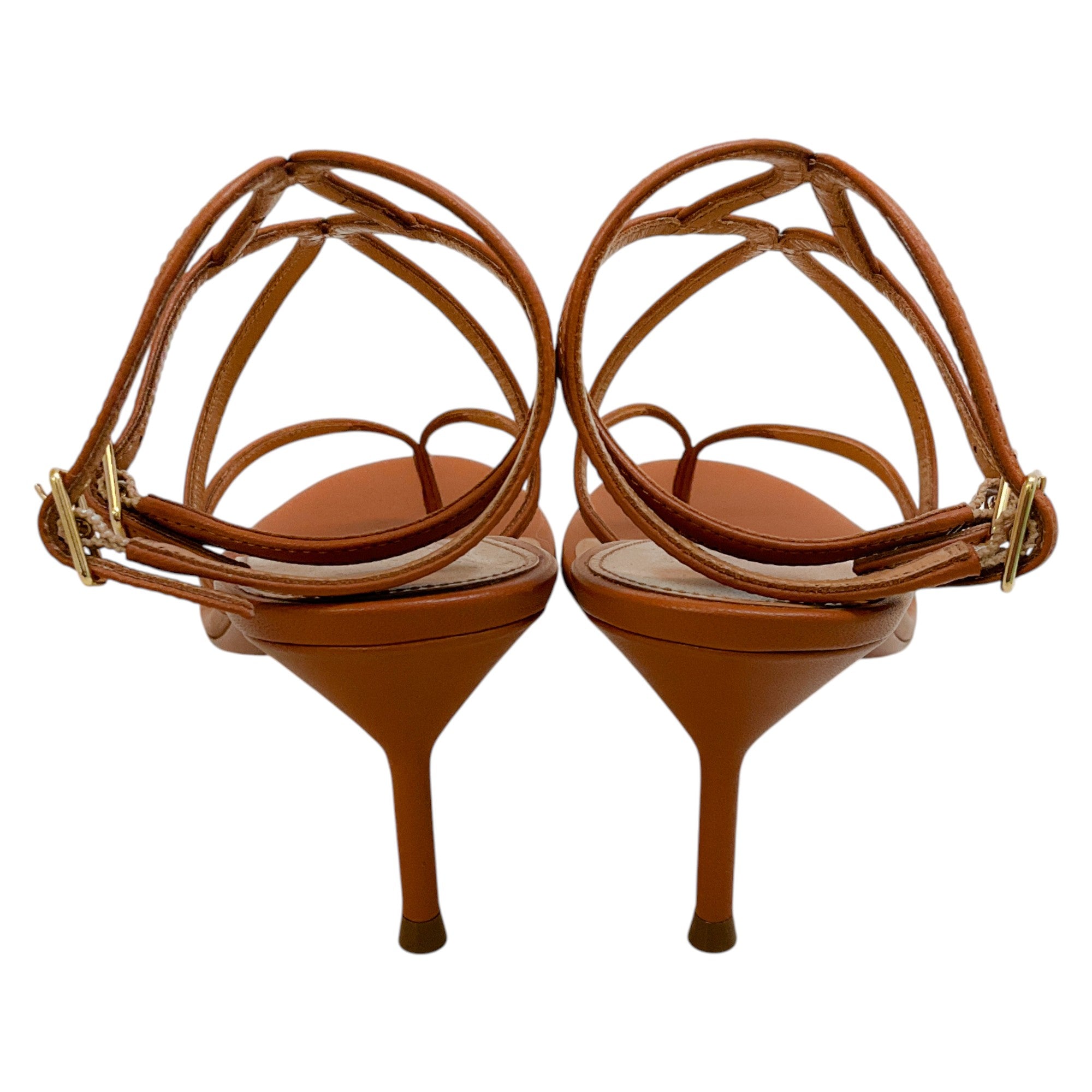 Aquazzura Tobacco Leather Baia 65 Sandals