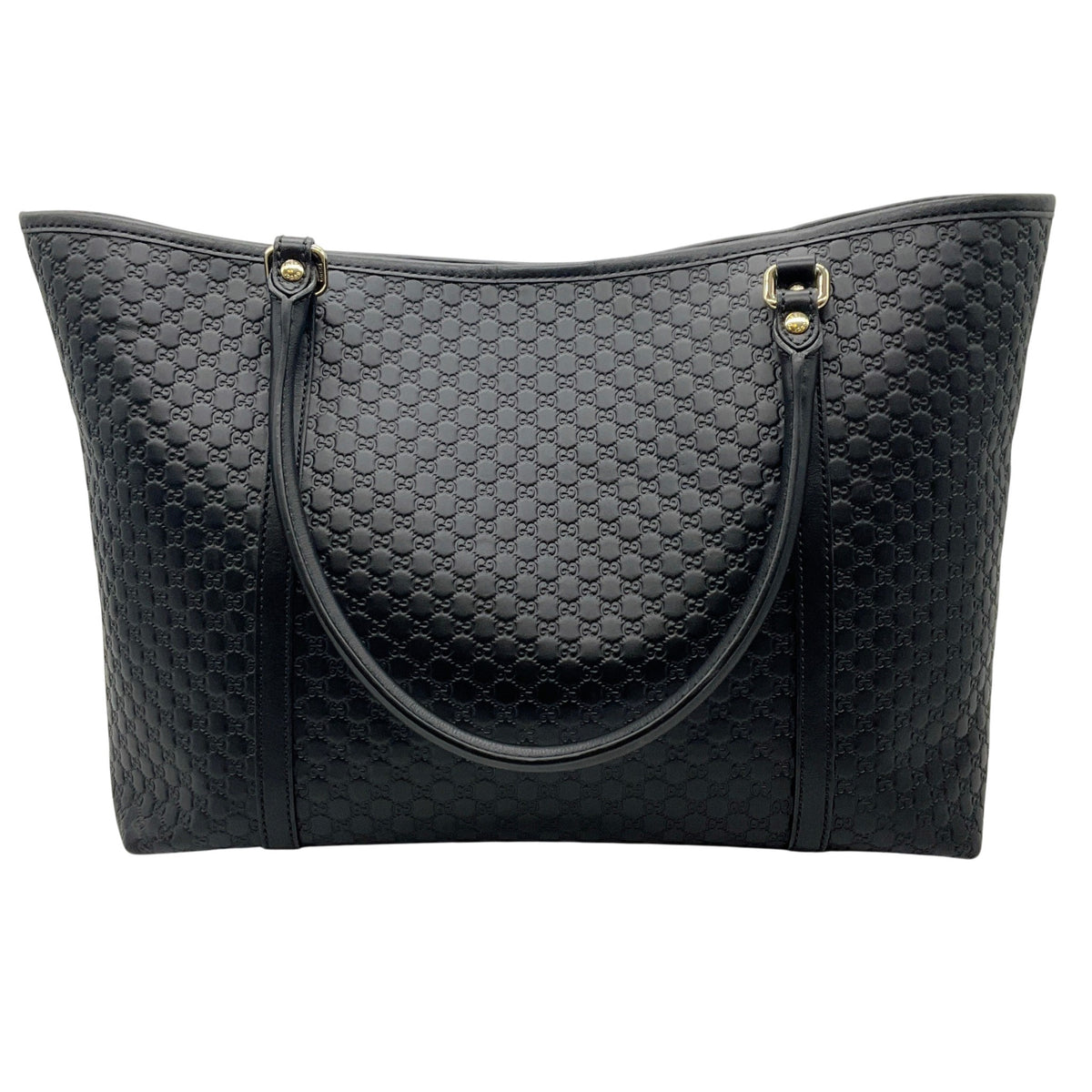 Gucci Black Microgussima Leather Large Joy Tote