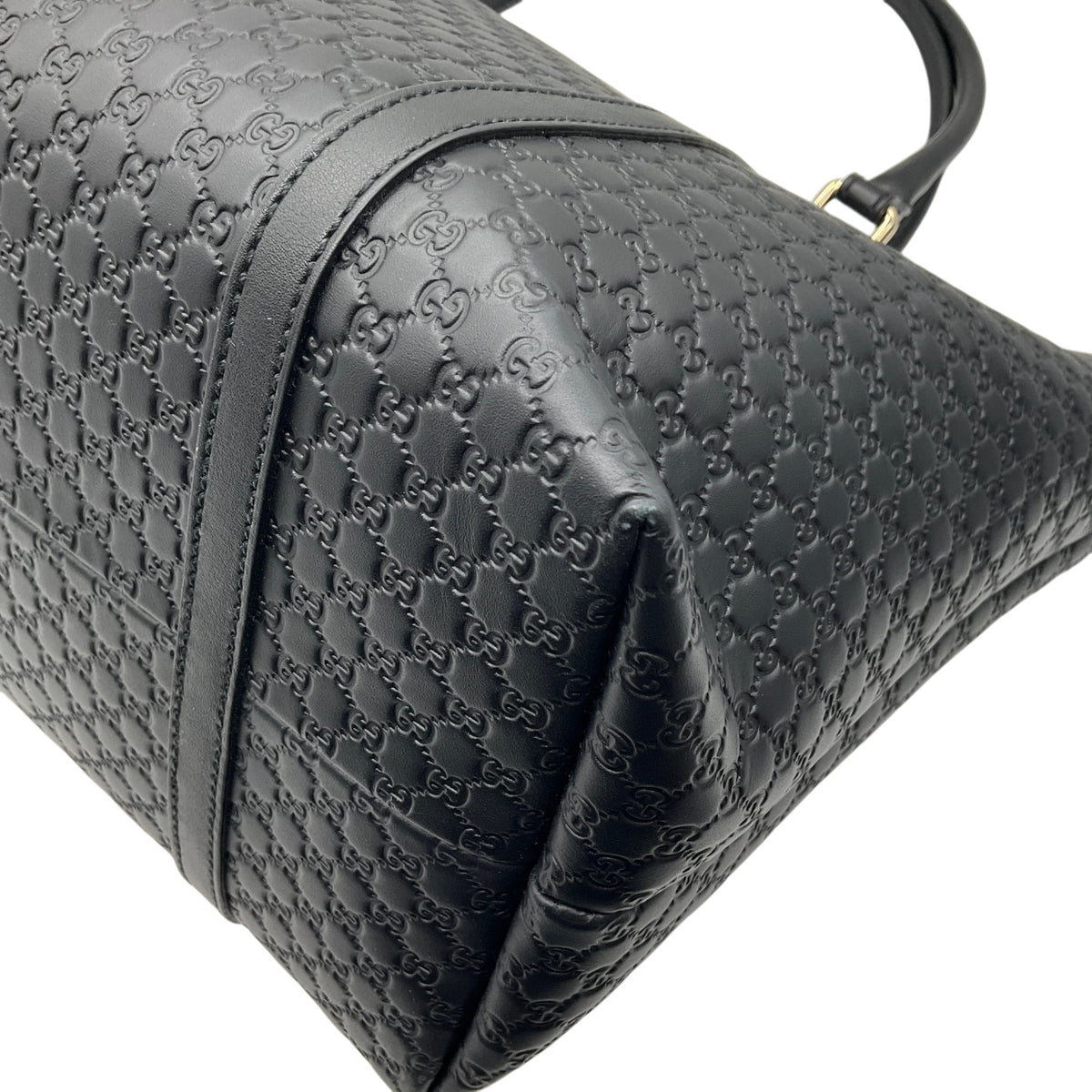 Gucci Black Microgussima Leather Large Joy Tote