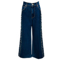 Load image into Gallery viewer, Veronica Beard Jeans Stoned Bright Blue Kasey Embellished Mid Rise Wide Leg Jeans
