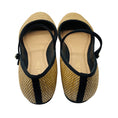 Load image into Gallery viewer, Christian Dior Natural / Black Lovely-D Raffia Straw Mary Jane Strap Ballerina Ballet Flats Shoes
