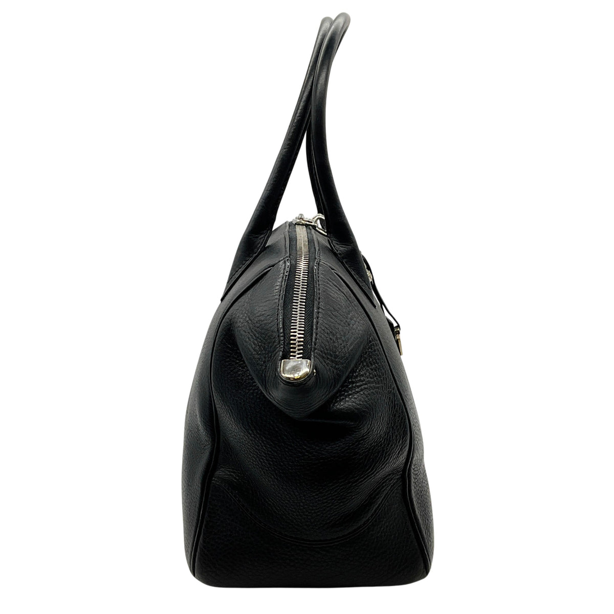 VBH Black Leather Brera Double Zip Satchel