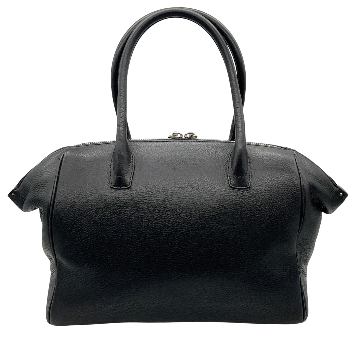 VBH Black Leather Brera Double Zip Satchel