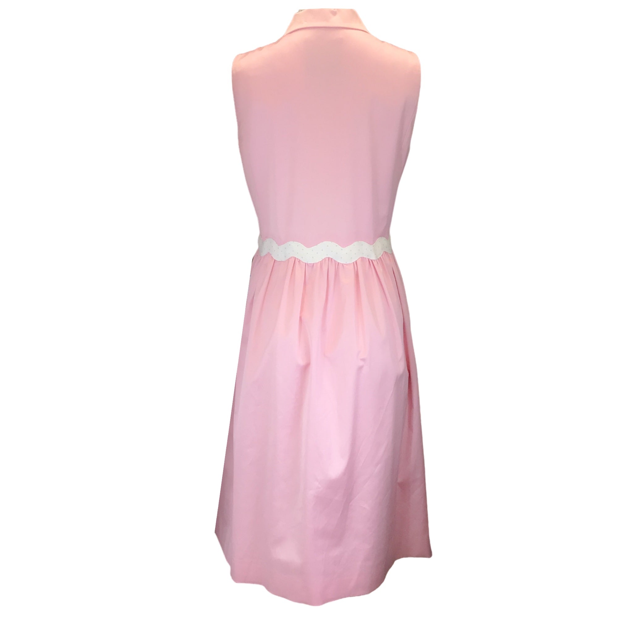 Moschino Couture Pink Sleeveless Button-front Cotton Midi Dress