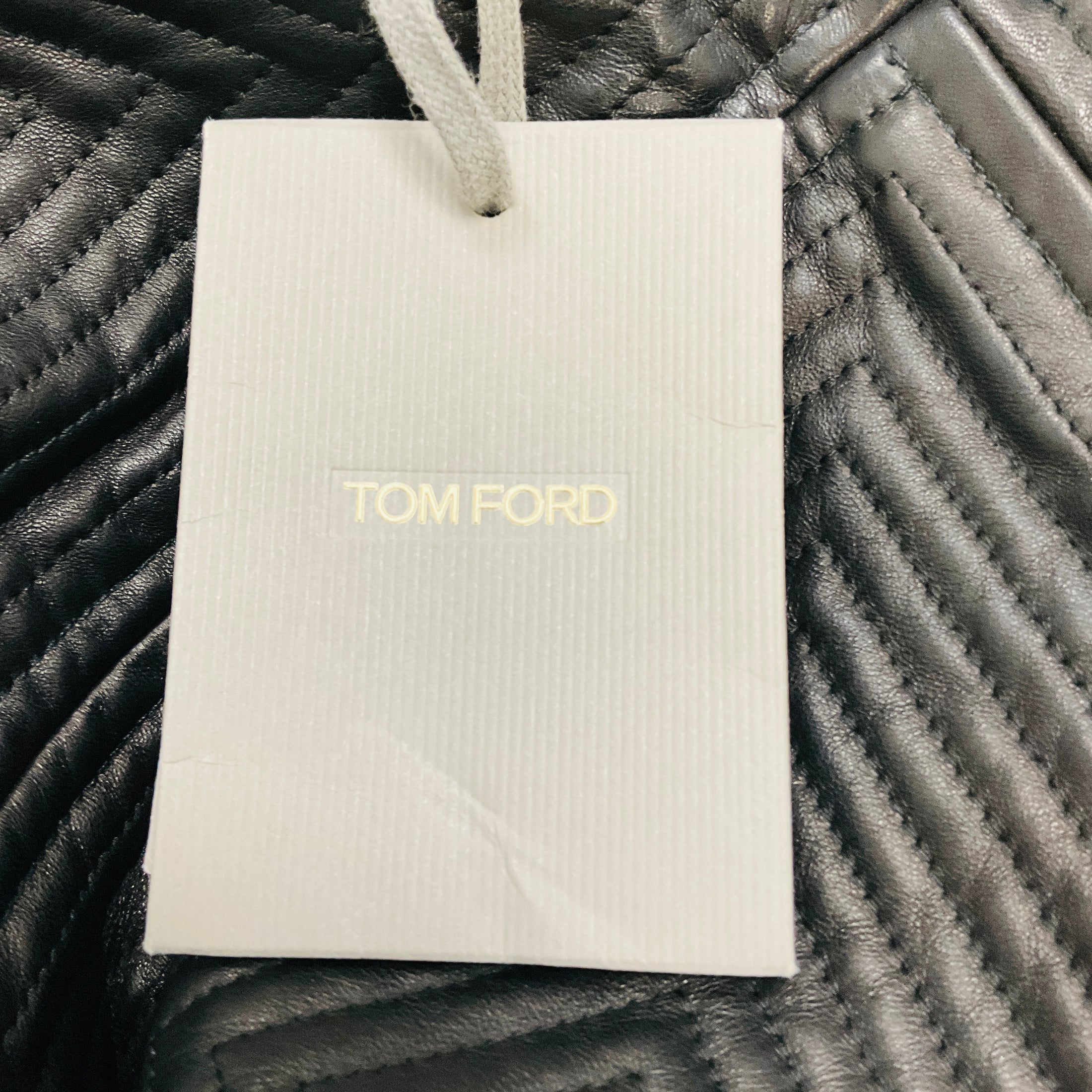 Tom Ford Black Sleeveless Lambskin Leather Midi Dress