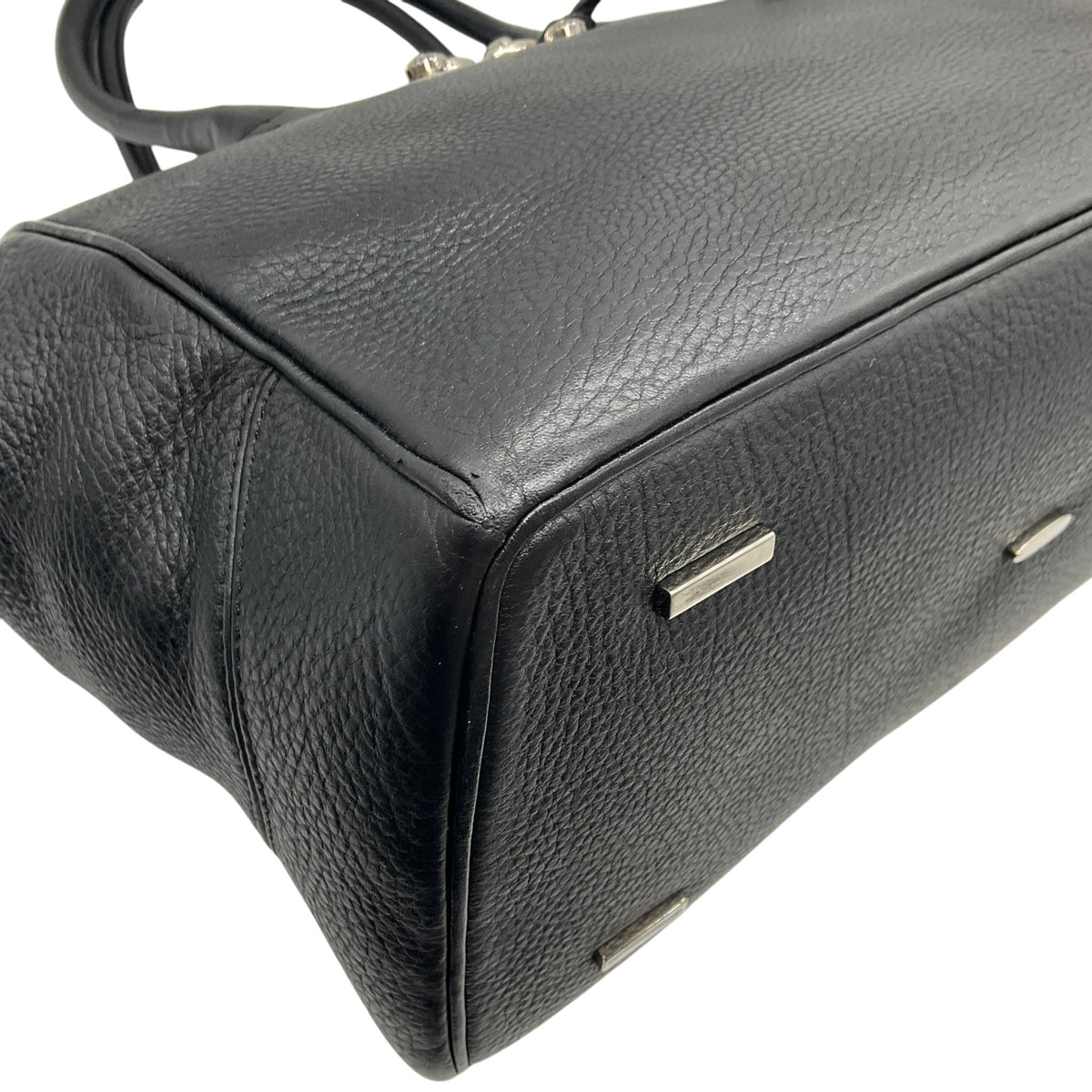 VBH Black Leather Brera Double Zip Satchel