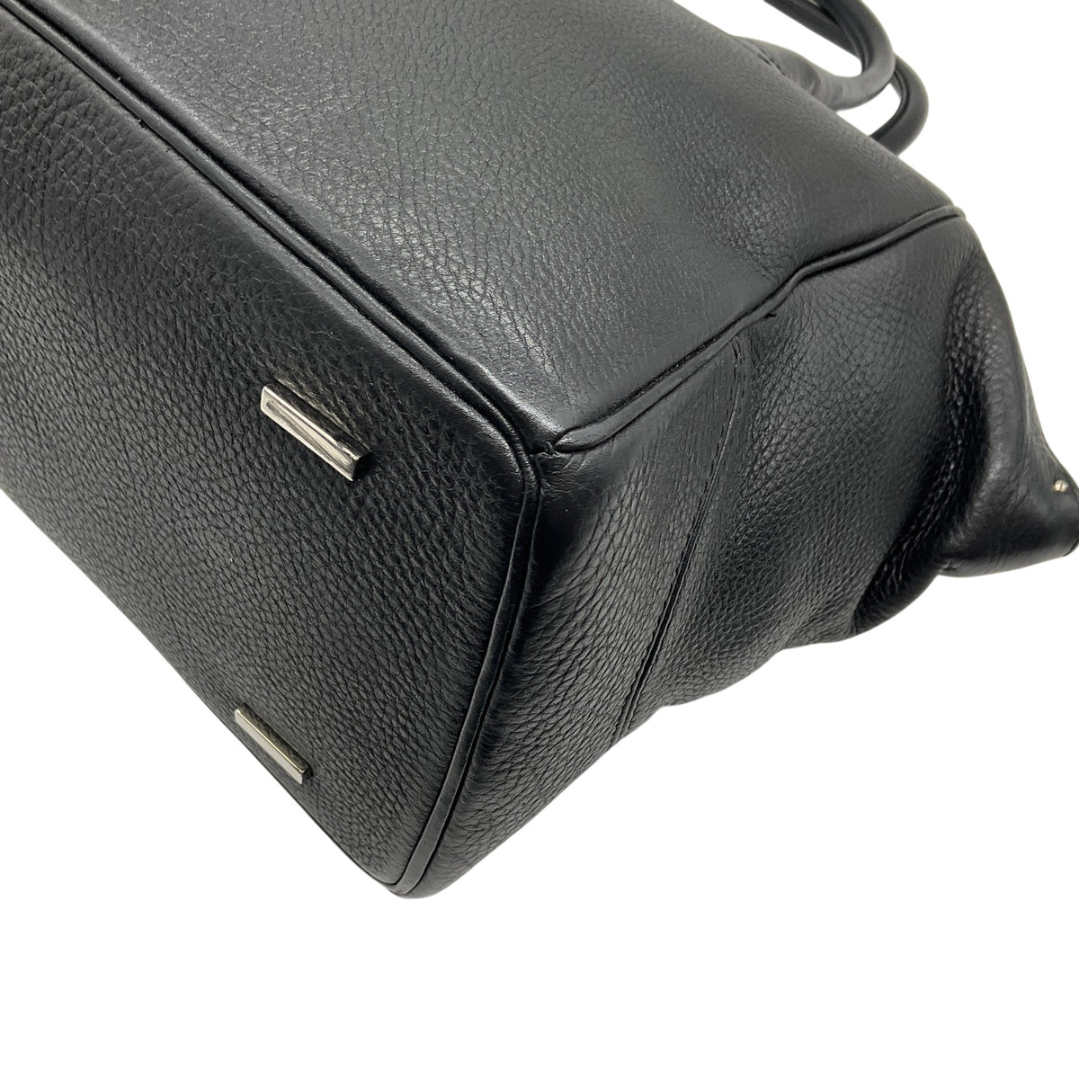 VBH Black Leather Brera Double Zip Satchel