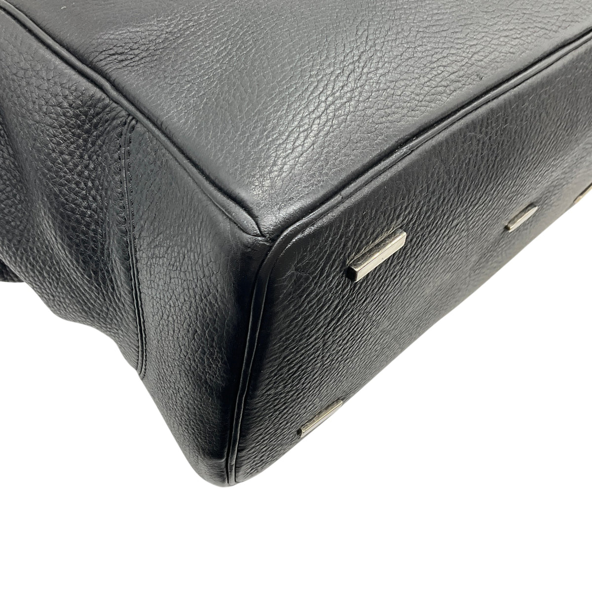 VBH Black Leather Brera Double Zip Satchel