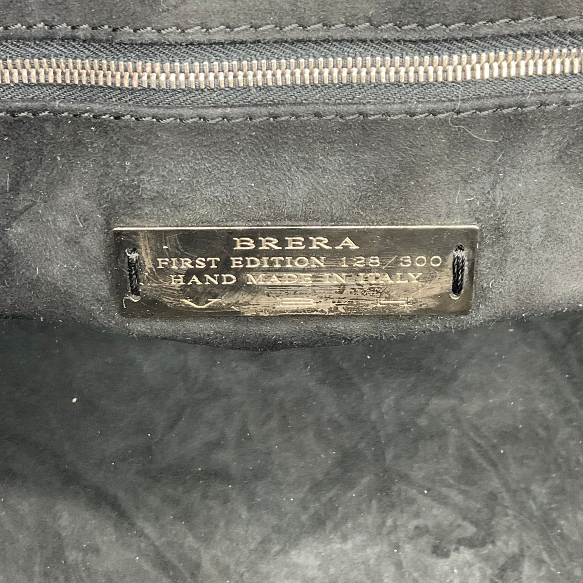 VBH Black Leather Brera Double Zip Satchel