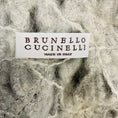 Load image into Gallery viewer, Brunello Cucinelli Grey / Beige Sequined Leaf Crochet Mohair Knit Midi Dress
