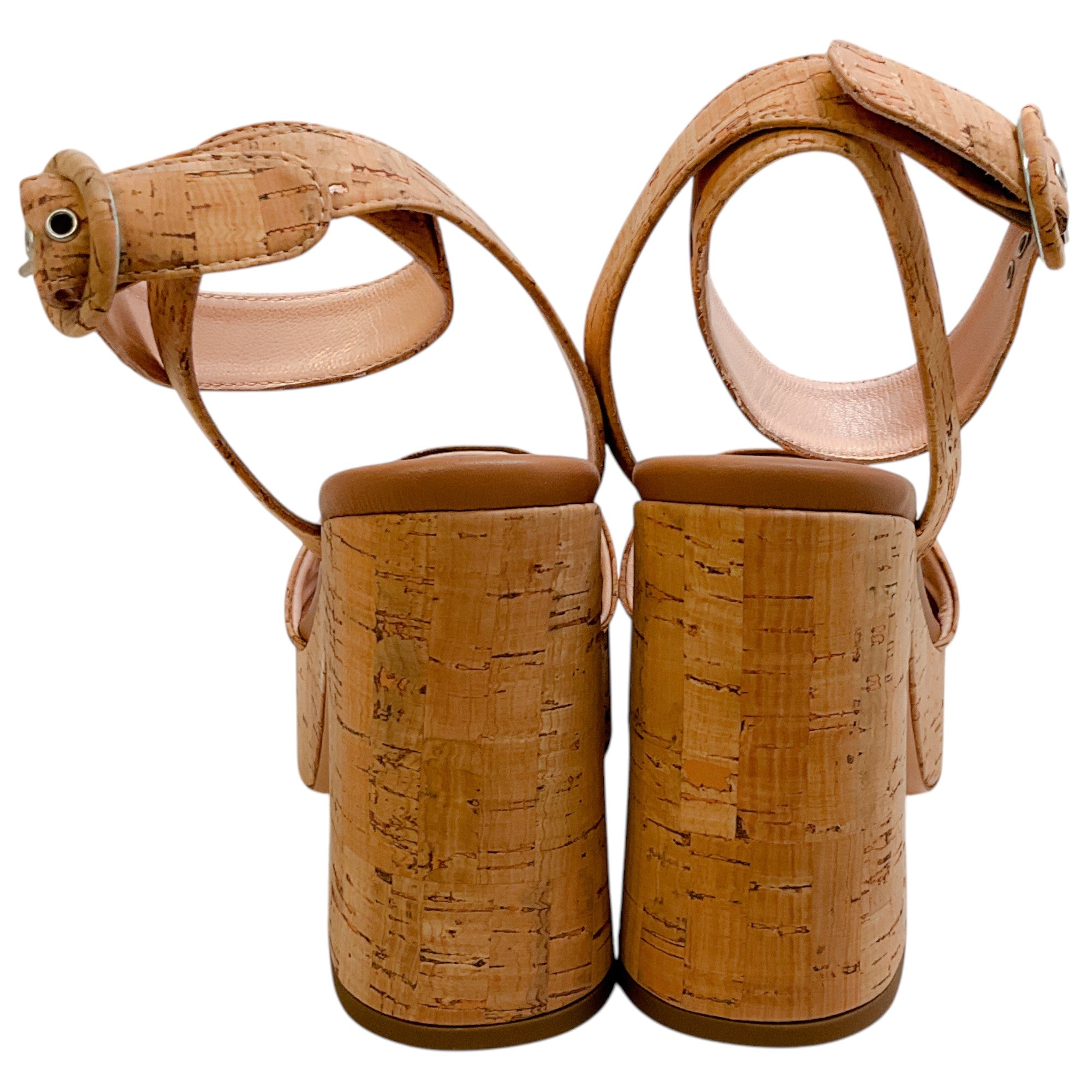 AGL Natural Cocoa Siesta Summer Cork Wedge Sandals