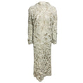 Load image into Gallery viewer, Brunello Cucinelli Grey / Beige Sequined Leaf Crochet Mohair Knit Midi Dress
