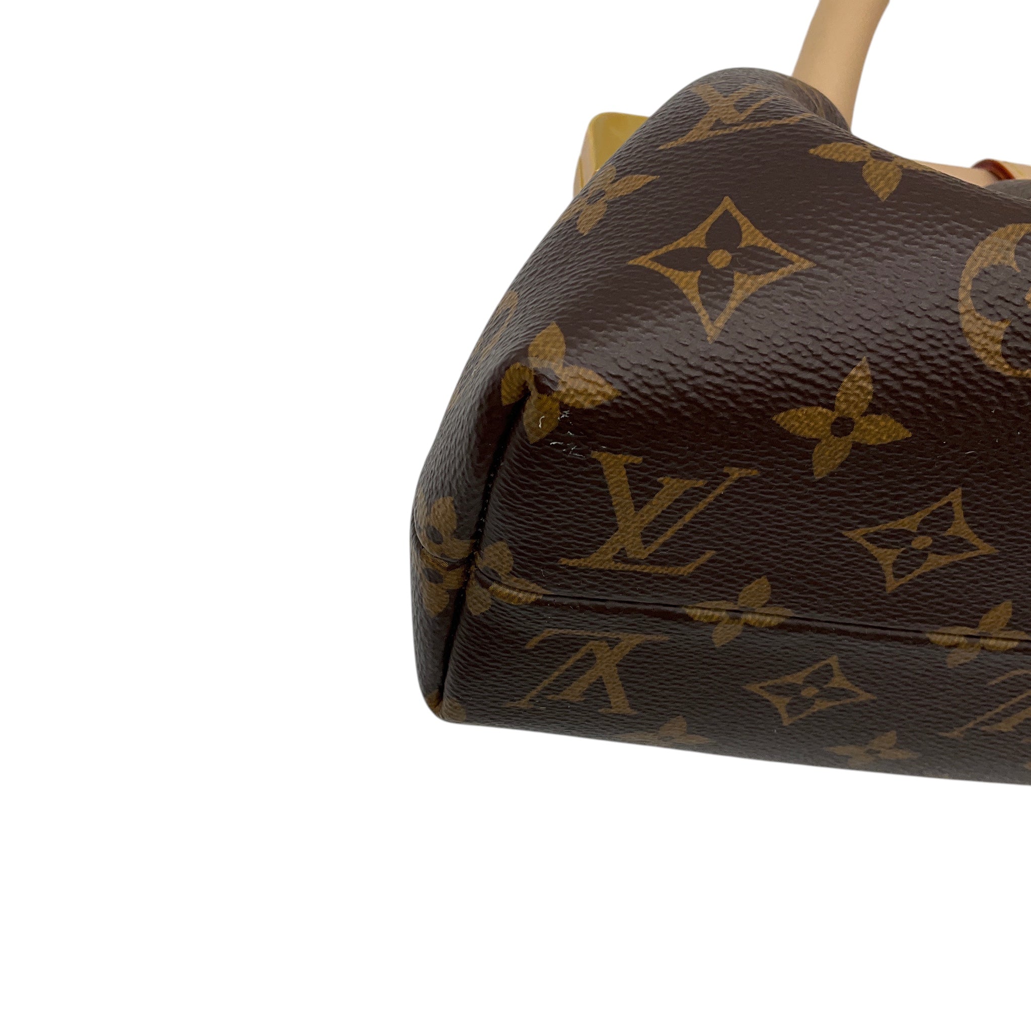 Louis Vuitton Brown Monogram Canvas Calfskin Trim Top Handle Clutch Handbag