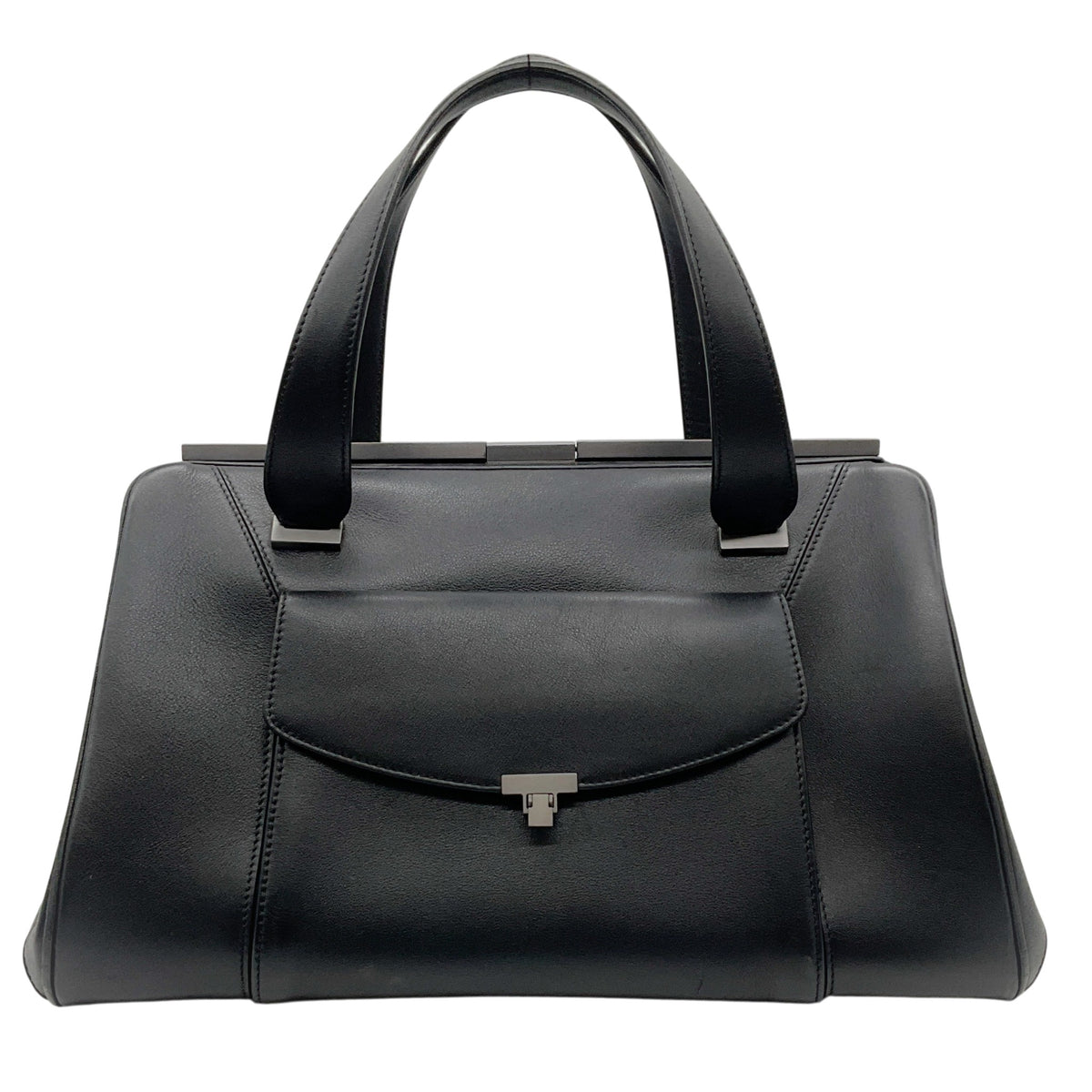L'Wren Scott Black Leather Lula Doctor Bag
