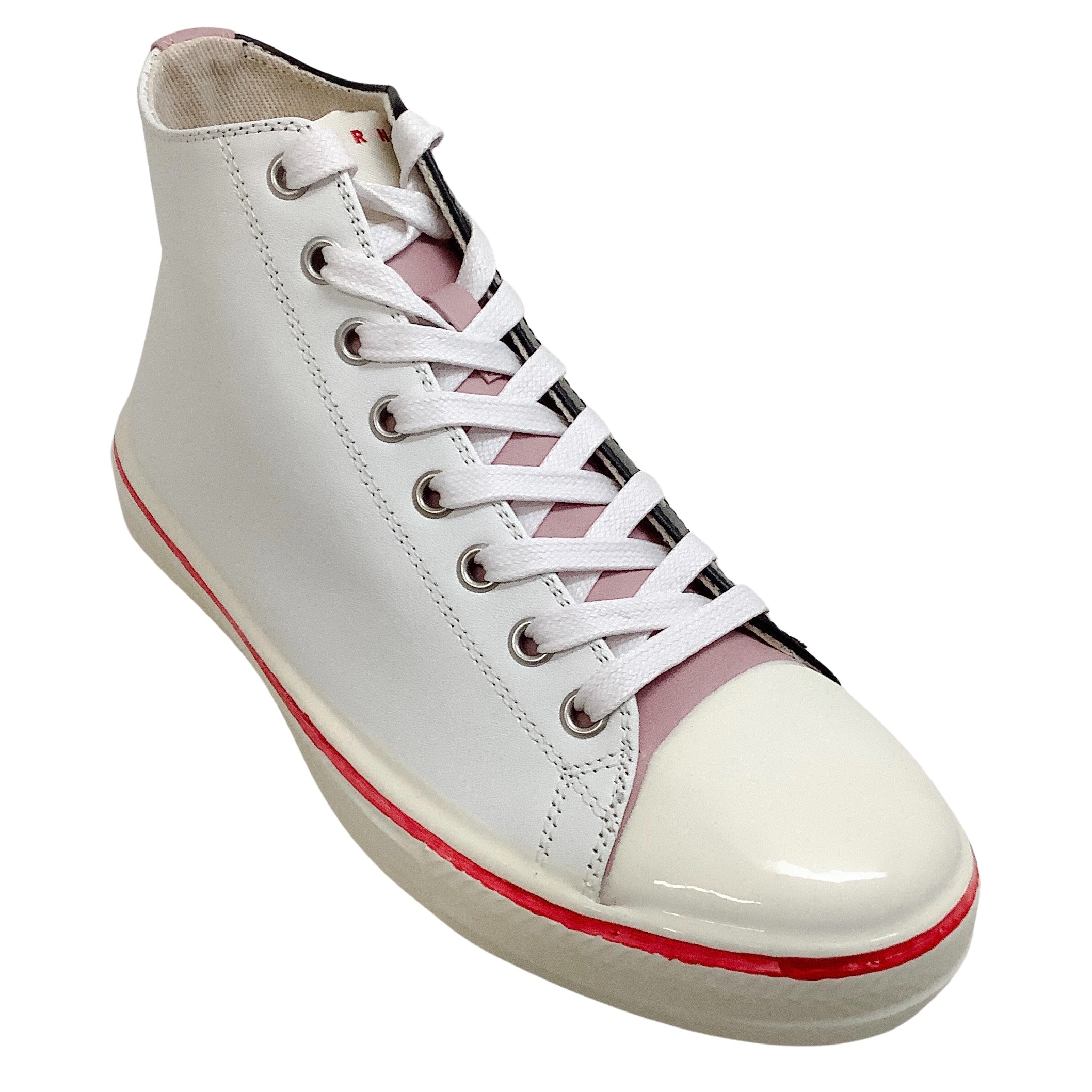 Marni White / Pink / Black Gooey High Top Sneakers