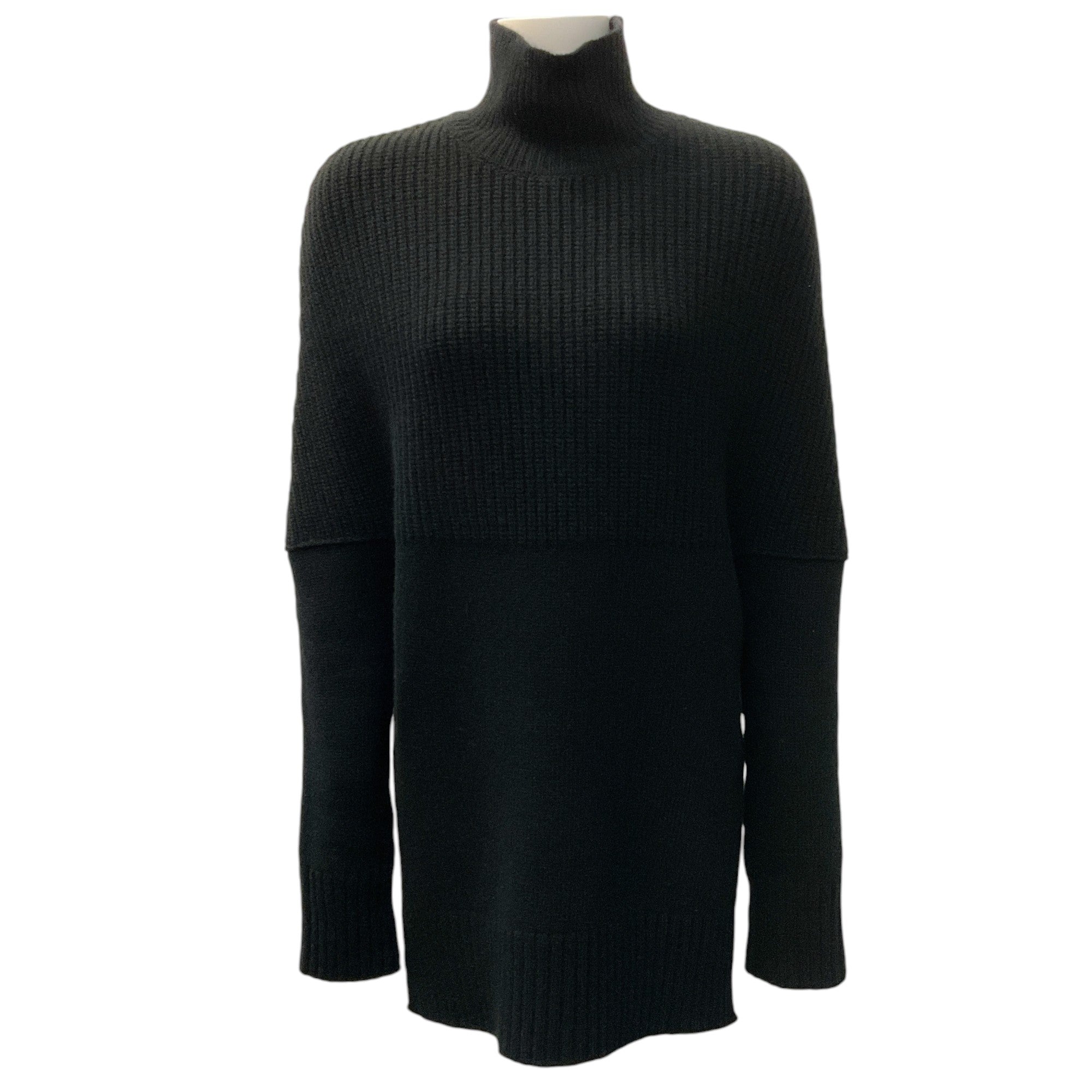 Brandon Maxwell Black Wool / Cashmere Tunic Sweater
