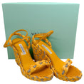 Load image into Gallery viewer, Aquazzura Lemonade Raffia Costiera Crystal Wedge Sandals
