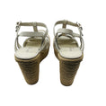 Load image into Gallery viewer, Saint Laurent White Calfskin Leather Tribute Platform Espadrille Wedge Sandals
