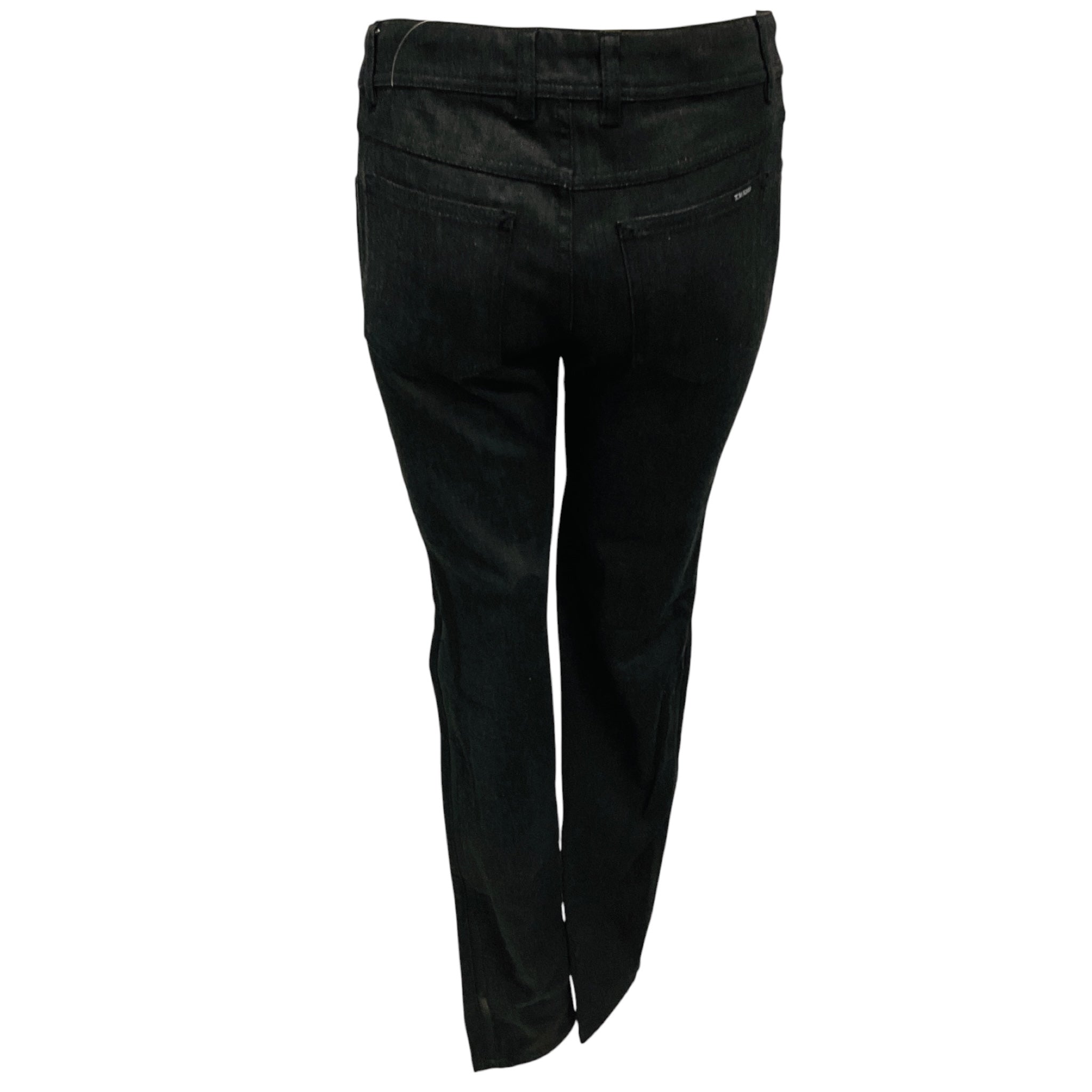 Tom Ford Black Lambskin Leather Trimmed Skinny Leg Denim Jeans