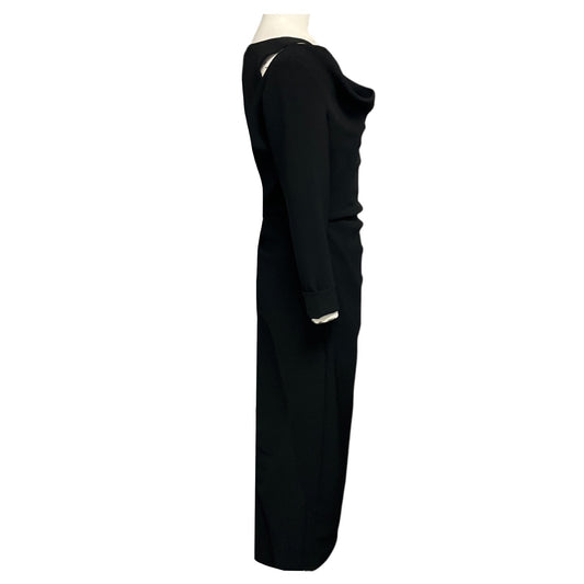 Prabal Gurung Black Cold Shoulder Midi Dress