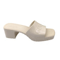 Load image into Gallery viewer, Gucci Ivory Logo Platform Block Heel Rubber Slide Sandals

