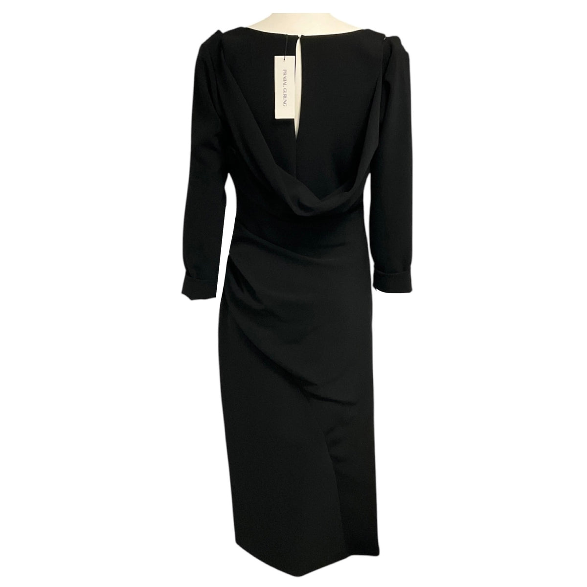 Prabal Gurung Black Cold Shoulder Midi Dress