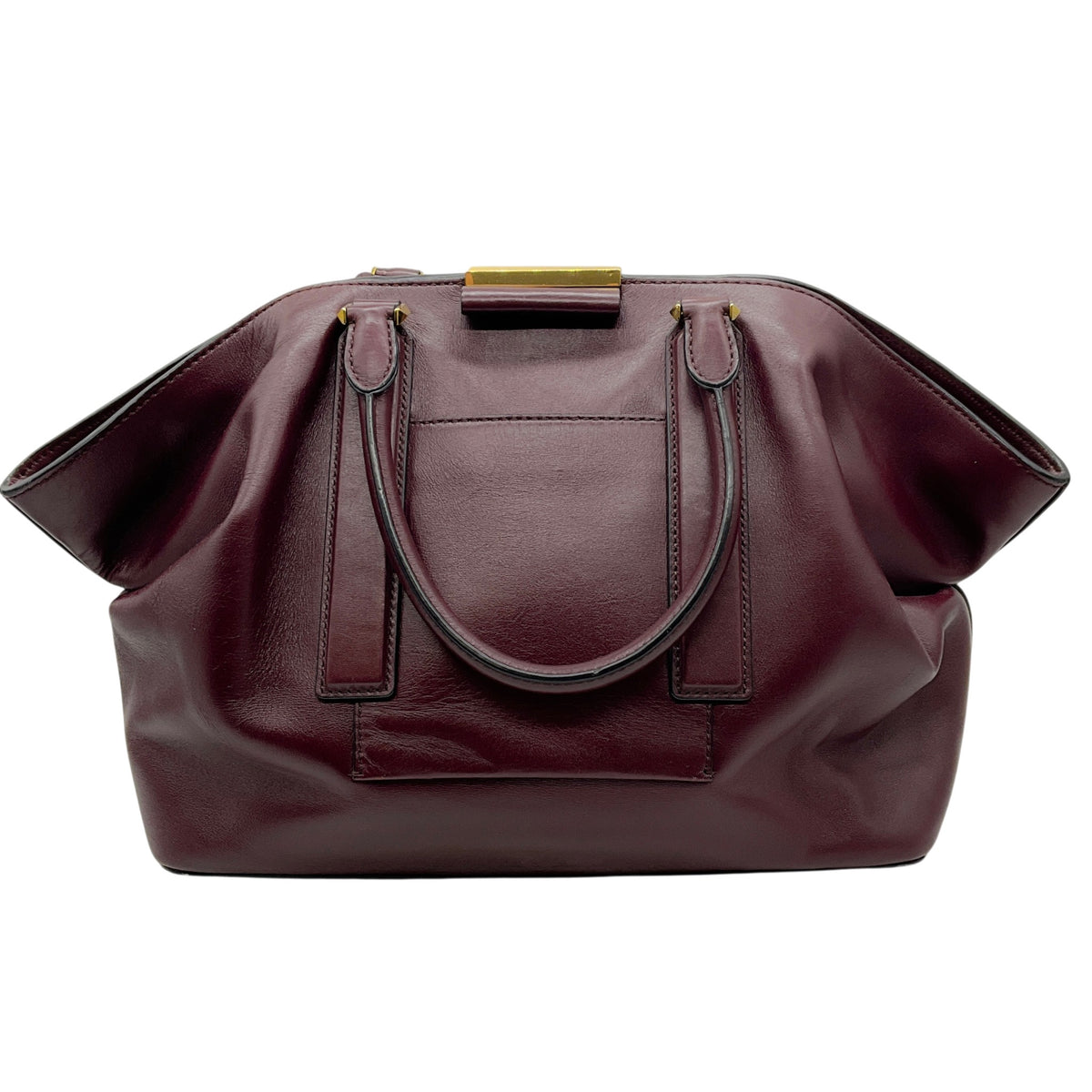 Michael Kors Collection Burgundy Leather Lexi Large Satchel